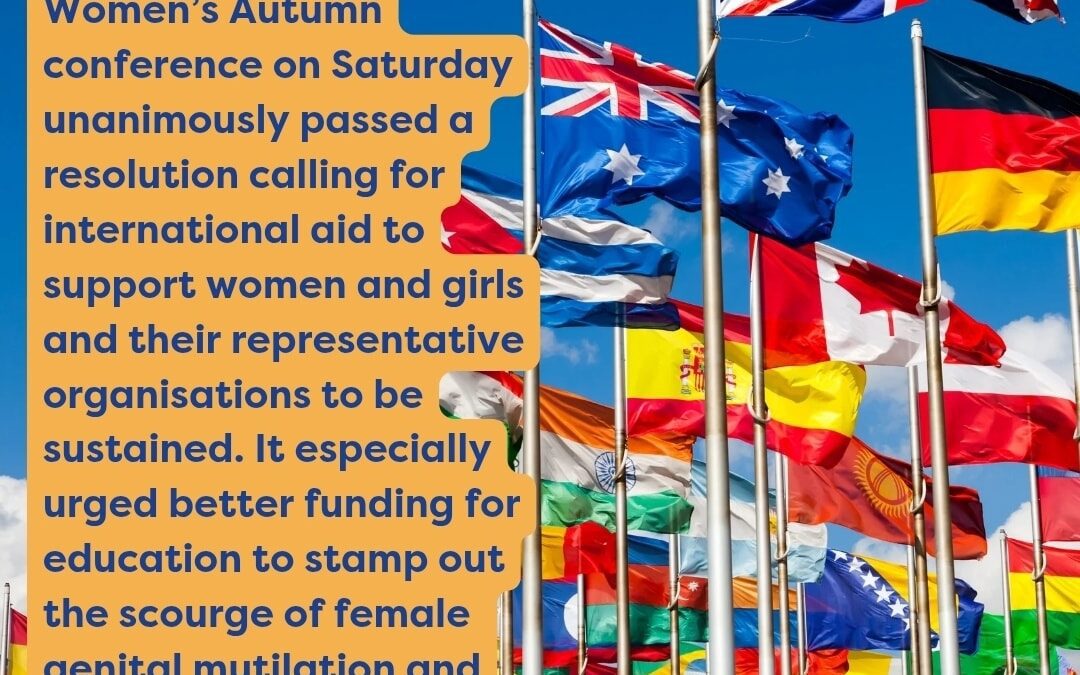 National Council of Women’s Autumn conference unanimously passed a resolution calling for international aid to support women and girls and their representative organisations to be sustained.