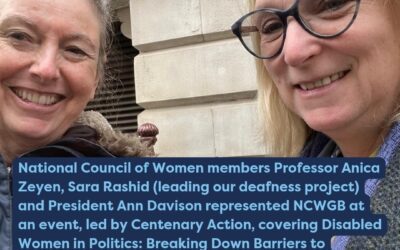 National Council of Women members Professor Anica Zeyen, Sara Rashid and President Ann Davison represented NCWGB in the House of Lords.