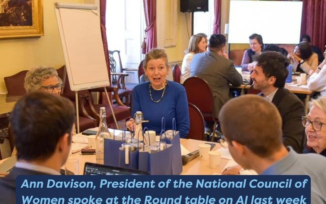 Ann Davison, President of the National Council of Women spoke at the Round table on AI